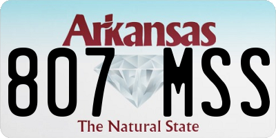 AR license plate 807MSS