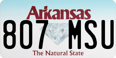 AR license plate 807MSU
