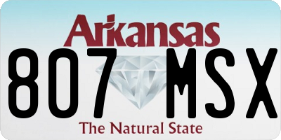 AR license plate 807MSX