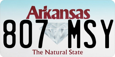 AR license plate 807MSY