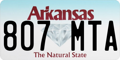 AR license plate 807MTA
