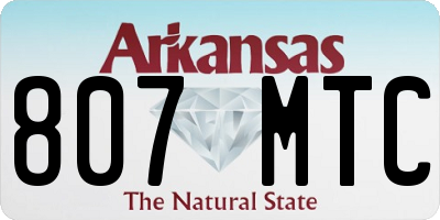 AR license plate 807MTC