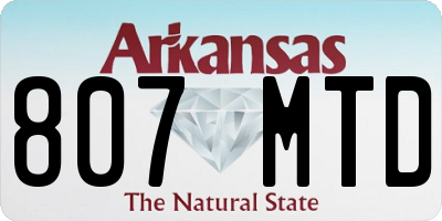AR license plate 807MTD