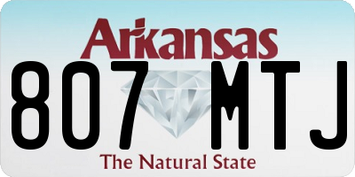 AR license plate 807MTJ