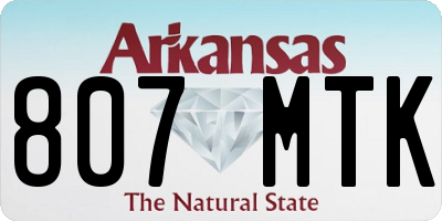 AR license plate 807MTK