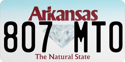 AR license plate 807MTO