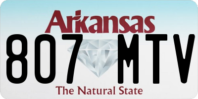 AR license plate 807MTV