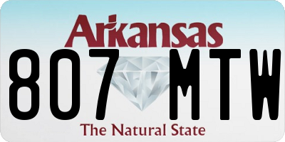 AR license plate 807MTW