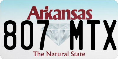 AR license plate 807MTX