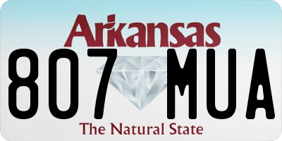 AR license plate 807MUA