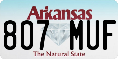 AR license plate 807MUF