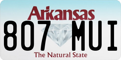 AR license plate 807MUI