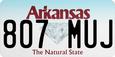 AR license plate 807MUJ