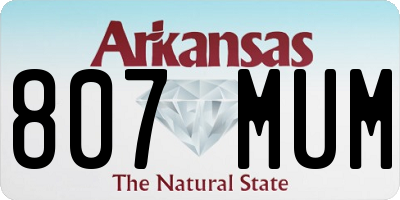 AR license plate 807MUM