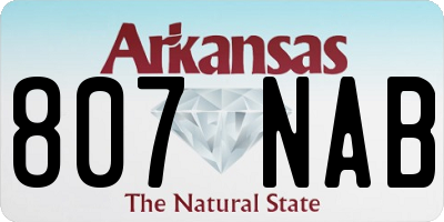 AR license plate 807NAB