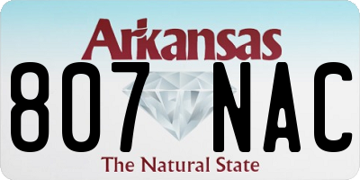 AR license plate 807NAC