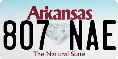 AR license plate 807NAE