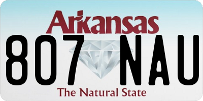 AR license plate 807NAU