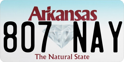 AR license plate 807NAY