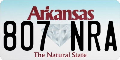 AR license plate 807NRA