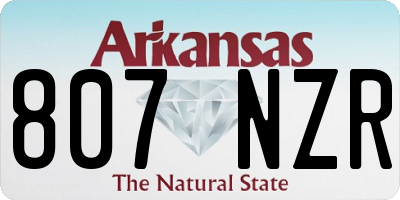 AR license plate 807NZR
