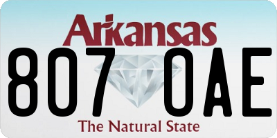 AR license plate 807OAE