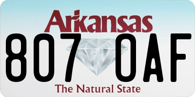 AR license plate 807OAF
