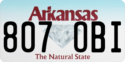 AR license plate 807OBI