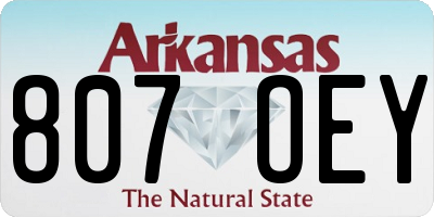 AR license plate 807OEY