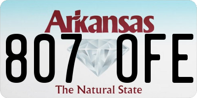 AR license plate 807OFE