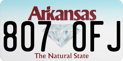 AR license plate 807OFJ