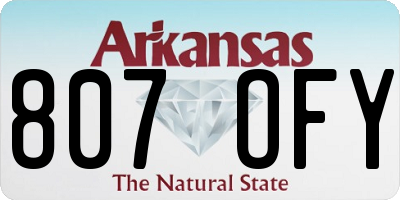 AR license plate 807OFY