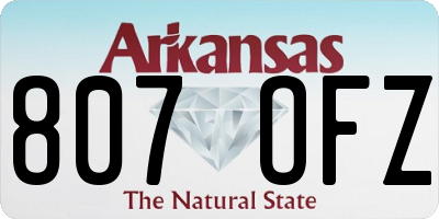 AR license plate 807OFZ