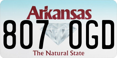 AR license plate 807OGD