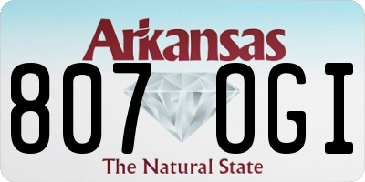 AR license plate 807OGI
