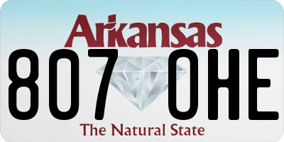 AR license plate 807OHE