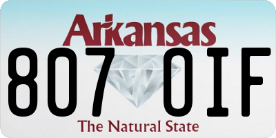 AR license plate 807OIF