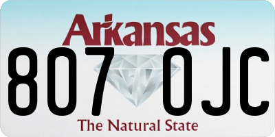 AR license plate 807OJC