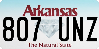 AR license plate 807UNZ