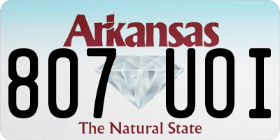 AR license plate 807UOI