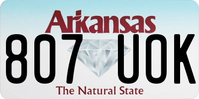 AR license plate 807UOK