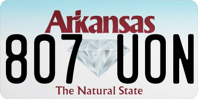 AR license plate 807UON