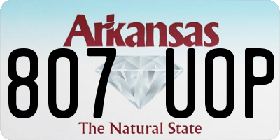 AR license plate 807UOP