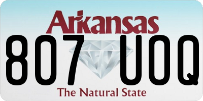 AR license plate 807UOQ