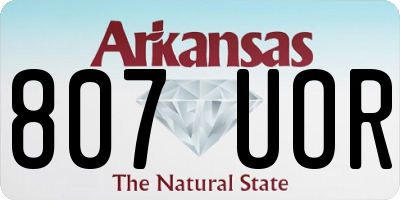 AR license plate 807UOR
