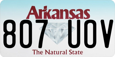 AR license plate 807UOV