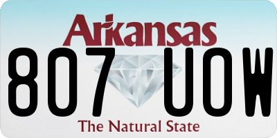 AR license plate 807UOW