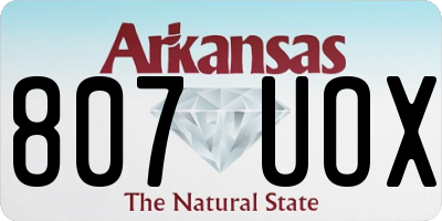 AR license plate 807UOX
