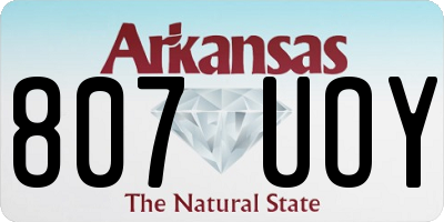 AR license plate 807UOY