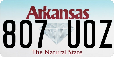 AR license plate 807UOZ